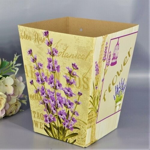 3 шт Кашпо трапеция 22х17х12см картон Flower