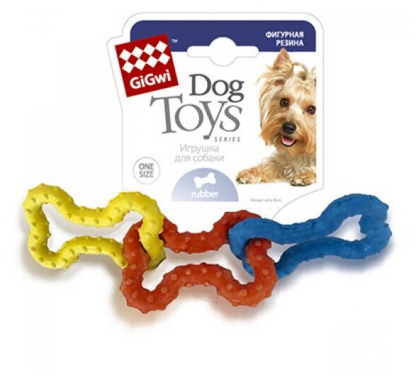 GiGwi игрушка для собак Косточки резиновые, 3 шт, 15 см - фотография № 7