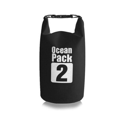 фото Водонепроницаемый непромокаемый гермомешок рюкзак ocean pack 2 литра (чёрный) fixlike