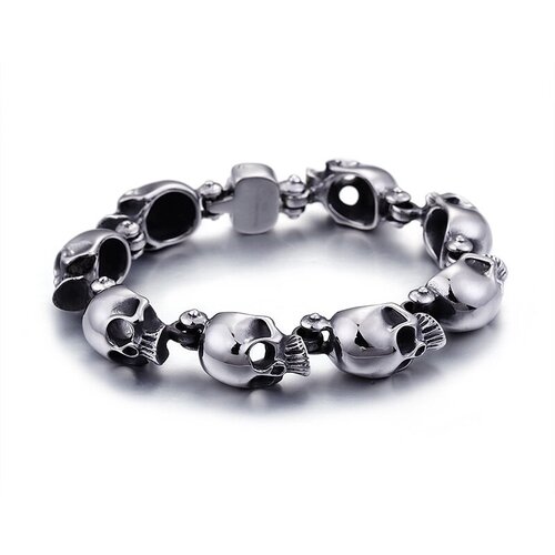 фото Жесткий браслет sharks jewelry, металл, размер 21.5 см, серебряный