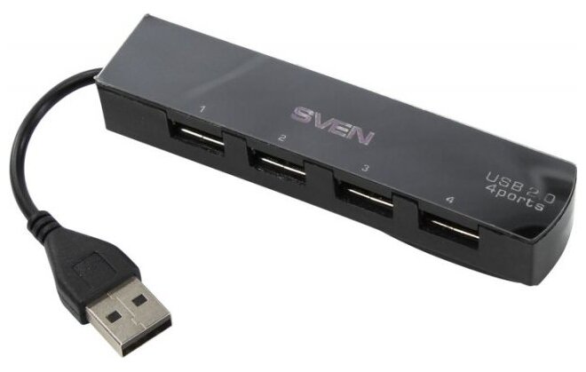 USB-концентратор  SVEN HB-891, разъемов: 4, 50 см, серебристый