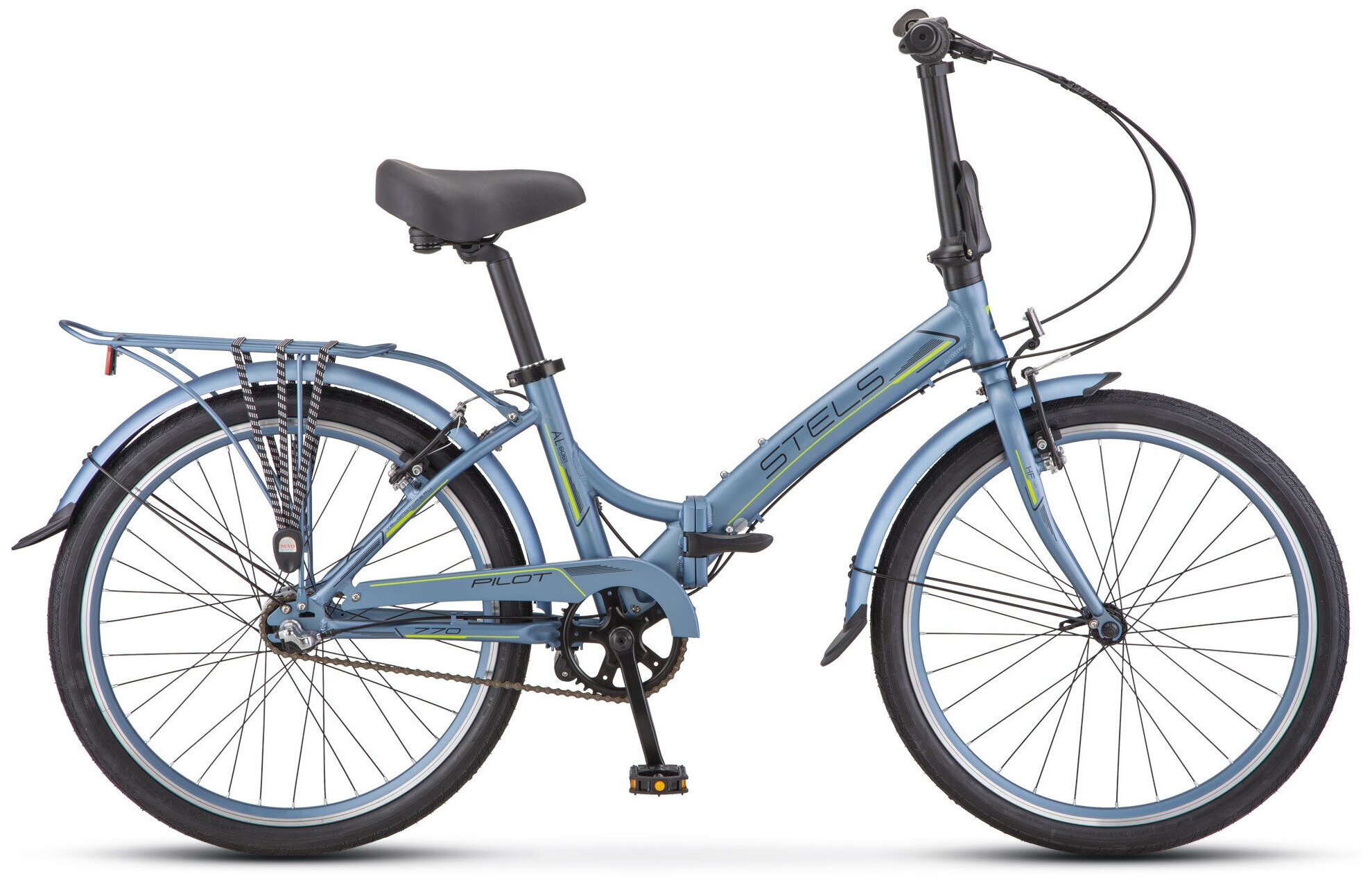 Велосипед складной Pilot-770 24" , размер рамы/цвет; Серый/зелёный , STELS (Стелс)