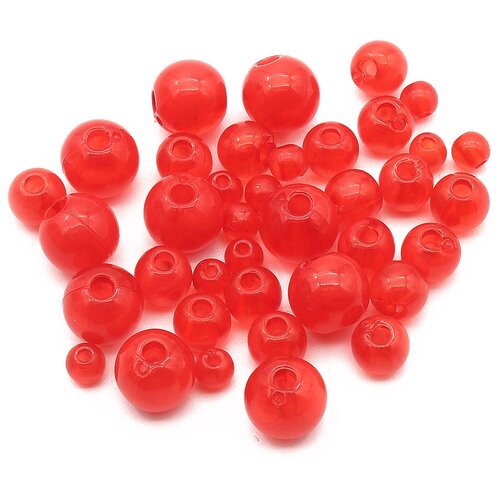 фото Набор бусин полупрозрачных 4,6,8мм, 20гр*3упак, цв. красный astra & craft