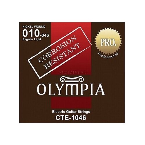 Olympia CTE 1046 Струны для электрогитары, Coated Nickel Wound, 10-46 olympia egs350 струны для электрогитары nickel wound 10 49