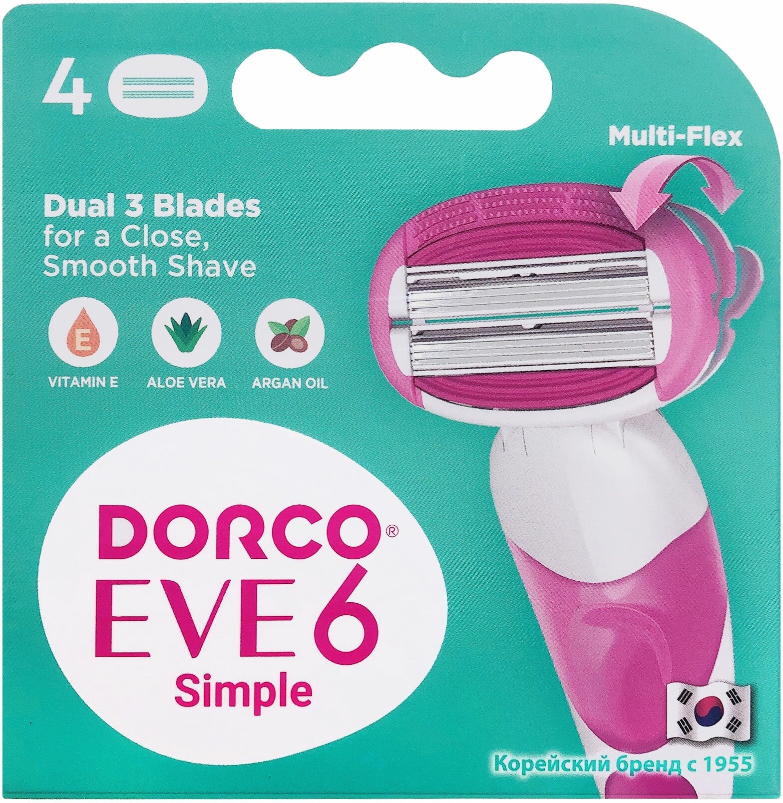 Сменные кассеты Dorco Eve 6 для бритья станка женские