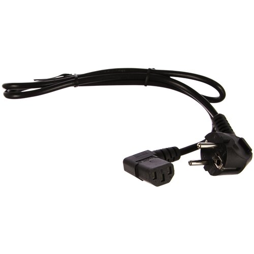Hyperline Хиперланй PWC-IEC13A-SHM-1.0-BK кабель питания компьютера Schuko+C13 угловая 3x0.75 , 10A, угловая вилка, 1м, цвет черный