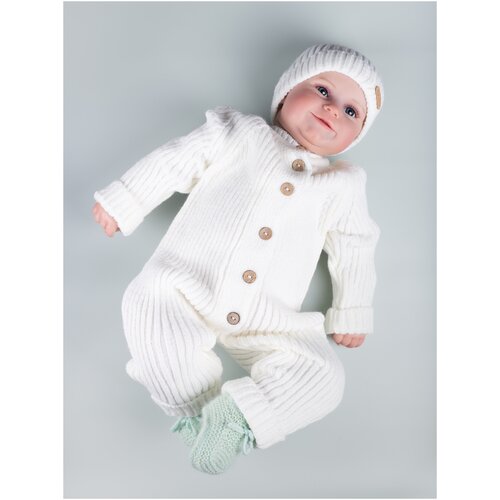 Комплект одежды   детский, носки и шапка и пинетки, повседневный стиль, размер 68, белый