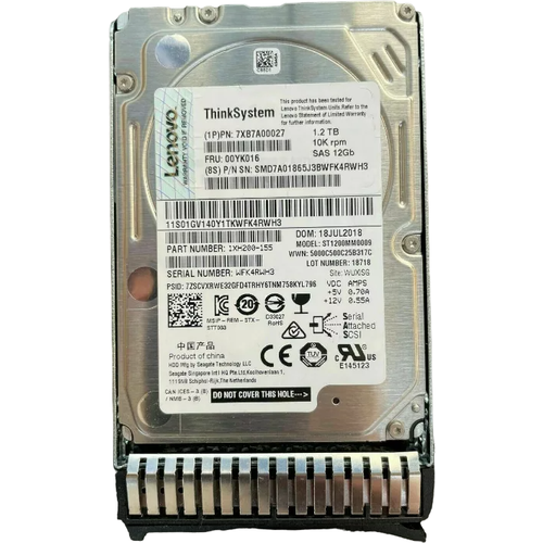 Жесткий диск IBM SAS 1.2Тб 2.5 10000 rpm (00YK016, 7XB7A00027) жесткий диск ibm sas 1 2тб 2 5 10000 rpm 00yk016 7xb7a00027