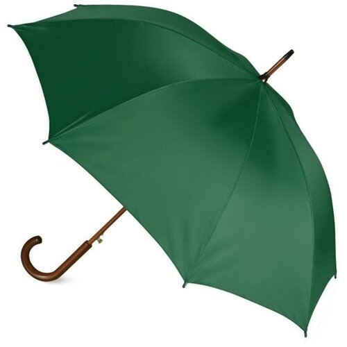 Зонт-трость Noname, полуавтомат, купол 104 см., 8 спиц, деревянная ручка, зеленый