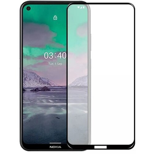 Защитное стекло 3D Glass Pro для Nokia 3.4 полный клей ( черная рамка)