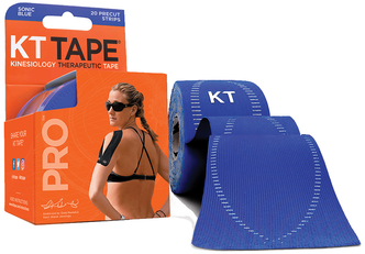 Кинезио тейп KT TAPE PRO PRECUT (20х25см). Преднарезанные. Цвет синий