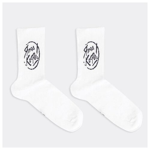 фото Носки женские "я под кофе" цвет белый, р-р 36-37 mark formelle