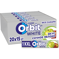 Жевательная резинка Orbit XXL White Сочное яблоко, без сахара, 20.4 г, 20 шт. в уп.