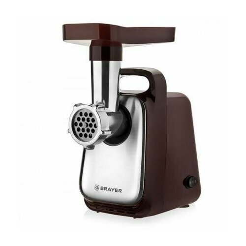 Мясорубка BRAYER BR1601 1300 Вт 15 кгмин реверс 2 насадки серо-чёрная 584700₽
