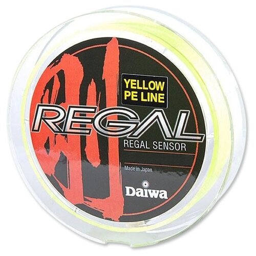 шнур плетеный daiwa regal sensor чёрный 0 132мм 150м 2кг Плетеный шнур DAIWA Regal Sensor d=0.42 мм, 150 м, 40 кг, желтый, 1 шт.