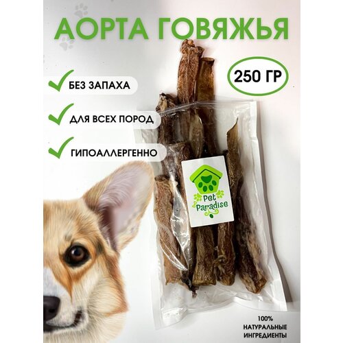 Аорта говяжья 250 грамм, лакомство для собак.  Pet Paradise