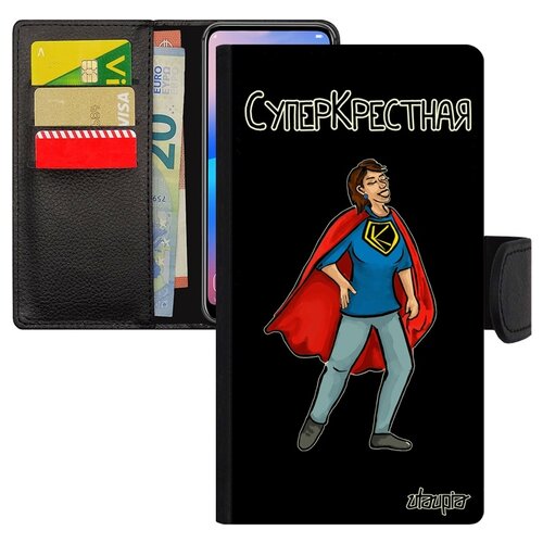 фото Чехол книжка на мобильный xiaomi redmi note 6 pro, "суперкрестная" семья юмор utaupia