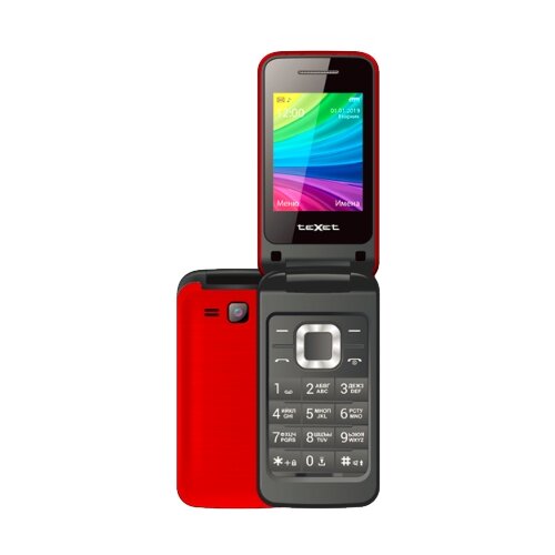 Телефон teXet TM-204, 2 SIM, гранатовый