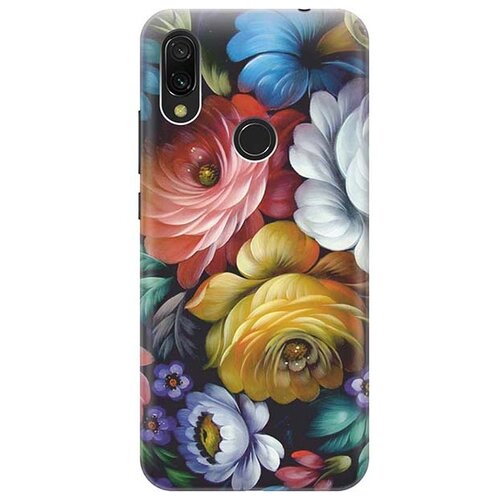 Чехол - накладка ArtColor для Xiaomi Redmi 7 с принтом Цветочная роспись чехол накладка artcolor для xiaomi redmi note 9t с принтом цветочная роспись