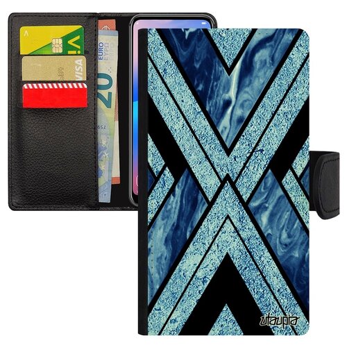 фото Чехол книжка на мобильный iphone 7 plus, "х-орнамент" рельеф гранит utaupia