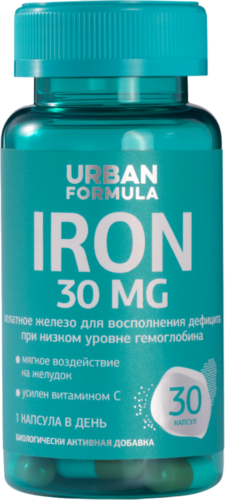 Urban Formula Iron Айрон 30 мг капсулы массой 390 мг 30 шт