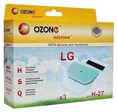 OZONE H-27 Набор фильт. для пыл. LG: VK691,VK703,VK704,VK705,VK706 (губчатый фильтр,сетчатый фильтр, - фотография № 8