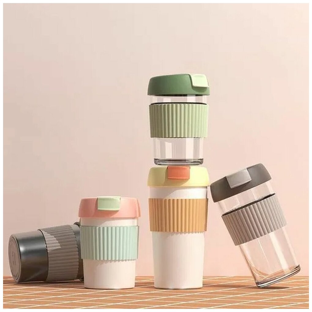 Термостакан-непроливайка KissKissFish Rainbow Vacuum Coffee Tumbler Mini (праздничный) . - фотография № 3