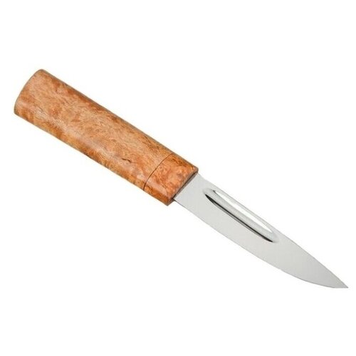 фото Шейный якутский нож с ножнами (х12мф, карельская береза) 110 × 22 × 4 мм "стальные бивни"