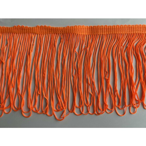 Бахрома для танцевальных костюмов, ширина 15 см,1 метр, Цвет: оранжевый