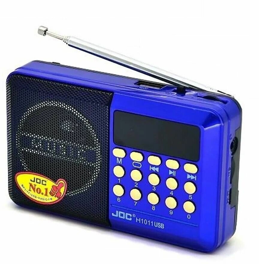 Радиоприемник цифровой JOC H1011ВТ Radio FM, USB, microSD, Bluetooth (блютус), синий