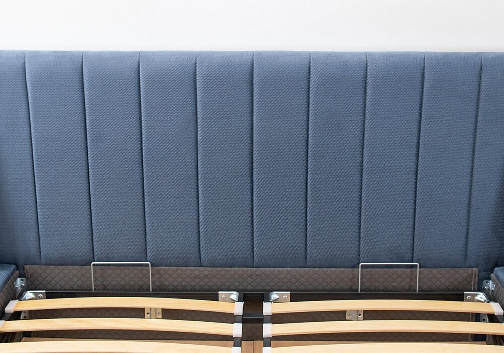 Кровать Нижегородмебель и К Мелисса с подъёмным механизмом серо-синяя 163x217x104 см - фотография № 8