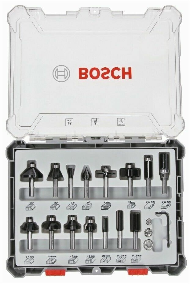 Bosch Набор фрез смешанный 8мм 2607017472 .