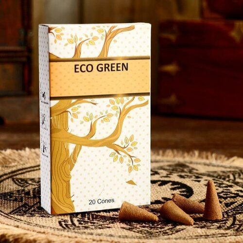 Конусы ECO GREEN (набор 20 шт) Зелёный чай(2 шт.) набор ароматических благовоний конусы hem хем зеленый чай green tea 3 уп по 10 шт