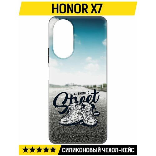 Чехол-накладка Krutoff Soft Case Кроссовки мужские Уличный стиль для Honor X7 черный чехол накладка krutoff soft case кроссовки мужские уличный стиль для tcl 20s черный