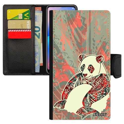 фото Чехол книжка на мобильный xiaomi mi 8 lite, "панда" китайский медведь utaupia