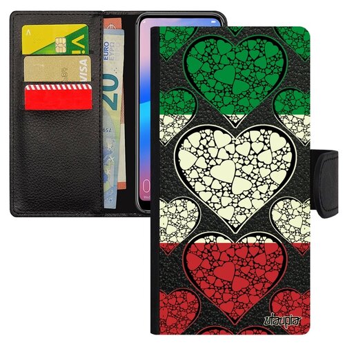 фото Чехол книжка на смартфон p20 pro, "флаг италии с сердцем" патриот страна utaupia