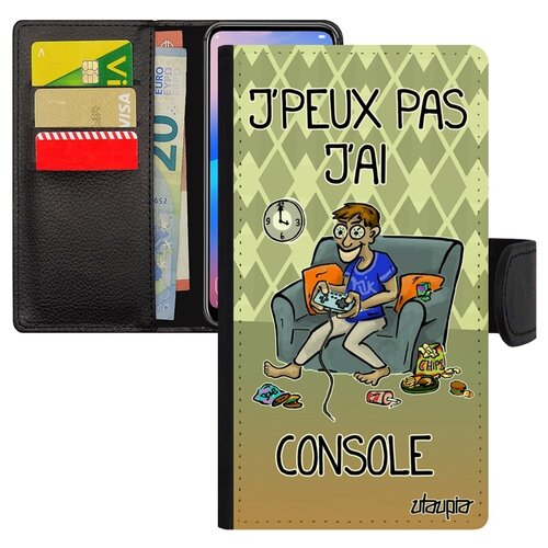 фото Чехол-книжка на смартфон samsung galaxy s10e, "не могу - у меня приставка!" консоль карикатура utaupia