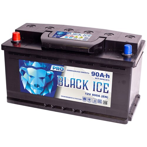 Автомобильный аккумулятор BLACK ICE Pro 6СТ-90.0 VL