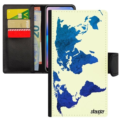 фото Чехол книжка на телефон galaxy s7, "карта мира" атлас страна utaupia