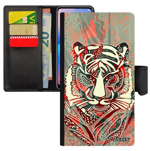 фото Чехол книжка на мобильный apple iphone 7, "тигр" tiger тайга utaupia