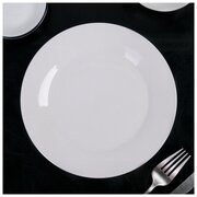 Тарелка обеденная с утолщённым краем White Label, d-20 см, белый
