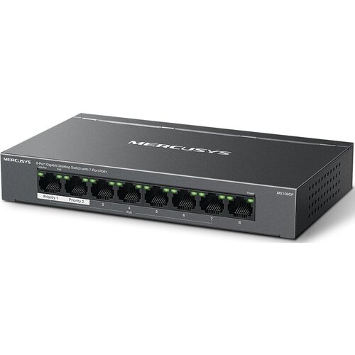 Коммутатор Mercusys MS108GP 8G 7PoE 65W неуправляемый 4424₽