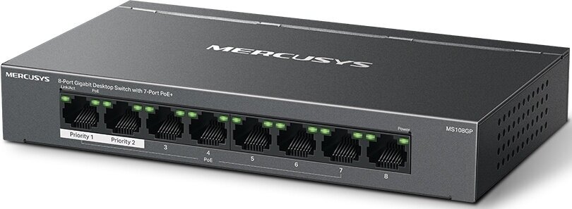 Коммутатор Mercusys MS108GP 8G 7PoE+ 65W неуправляемый