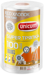 Тряпка в рулоне Unicum Super тряпка BIG (тиснение Вафля) 100 шт, белый