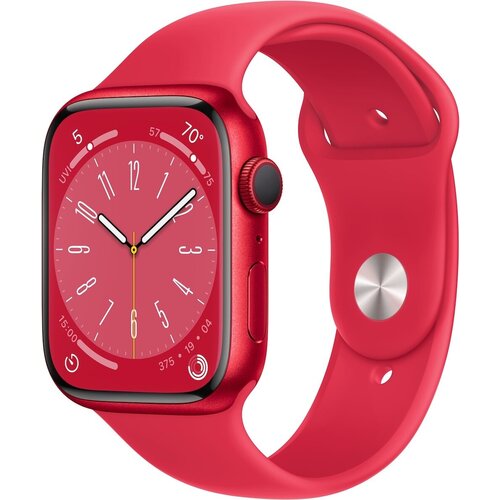 умные часы apple watch se 2023 44mm aluminum case with sport band m l цвет starlight Apple Watch Series 8 45mm (PRODUCT)RED Aluminum Case with (PRODUCT)RED Sport Band (GPS) (размер S/M)