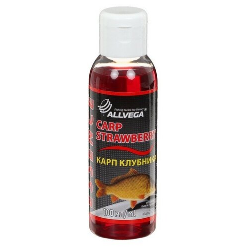 Ароматизатор-концентрат жидкий ALLVEGA Essence Carp Strawberry, карп клубника, 100 мл