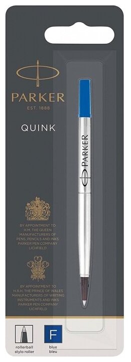 Parker 1950322 Синий стержень для ручек-роллеров parker quink rb z01 (f - 0.5мм), в блистере