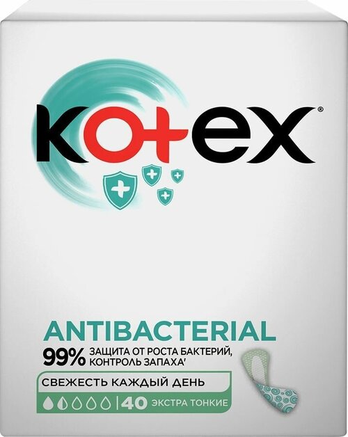 Прокладки ежедневные Antibacterial экстра тонкие, 40 шт