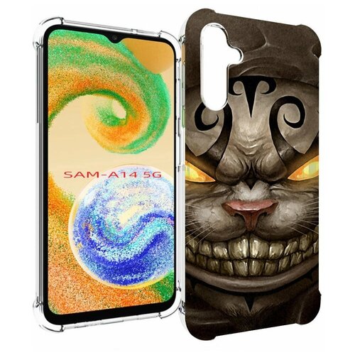 Чехол MyPads злой котик с желтыми глазами для Samsung Galaxy A14 4G/ 5G задняя-панель-накладка-бампер