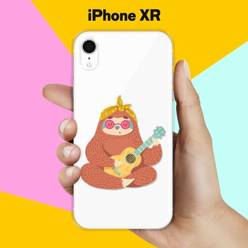 Силиконовый чехол Лама с гитарой на Apple iPhone Xr